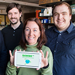 Researchers bring development education animations to the world. Pictured, from left: U. of I. entomology professor and SAWBO co-director Barry Pittendrigh; SAWBO project manager Juan Cantalapiedra; SAWBO co-director Julia Bello-Bravo, who is the assistant director of the Center for African Studies; and student animator Benjamin Blalock.