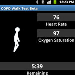 A screenshot of the GaitTrack app, which monitors how heart and lung patients walk, a key metric for physicians.