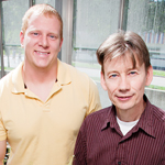 University of Illinois animal biology professor and department head Ken Paige, right, and doctoral student Daniel Scholes discovered that some plants multiply their chromosomes without undergoing cell division after they have been grazed, a process that boosts their productivity above that of plants not damaged by grazing.
