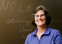 Sarah J. McCarthey, a professor of language and literacy in the department of curriculum and instruction in the College of Education, says the controversial No Child Left Behind law has forced teachers in low-income school districts to craft a curriculum that marginalizes writing at the expense of teaching to the test.