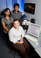 Illinois veterinary biosciences professor Indrani Bagchi, left, molecular and integrative physiology professor Milan Bagchi and veterinary biosciences doctoral student Mary Laws led the team that discovered that a gap junction protein is critical to a successful pregnancy.