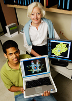 Mary Schuler, professor of entomology, biochemistry and plant biology, and postdoctoral researcher Sanjeewa Rupasinghe.