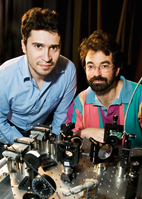 Illinois postdoctoral researcher Hasan Yardimci, left, and physics professor Paul Selvin explored the role of a motor protein, CENP-E, in moving chromosomes during a critical phase of cell division.