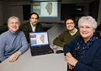The Illinois Early Childhood Asset Map team, from left, led by Susan Fowler, professor of special education; Bernard Cesarone, the project's technical manager; Dawn Thomas, project coordinator; and Dianne Rothenberg, past project coordinator.