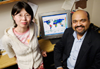 U. of I. doctoral student Xiaojuan Yang and atmospheric sciences professor Atul Jain have developed a new model that will revise global estimates of the carbon dioxide uptake of plants and soils.
