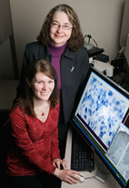 Psychology professor Janice Juraska, right, and graduate student Julie Markham have found that adolescents begin to lose neurons in the prefrontal cortex.