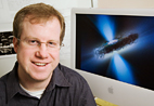 Astronomer Brian Wilhite found that, for a given brightness, quasars with large black hole masses are more variable than those with low black hole masses.