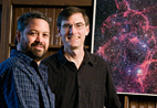 Astronomy professors Leslie W. Looney, left, and Brian D. Fields, and undergraduate student John J. Tobin take a close look at short-lived radioactive isotopes once present in primitive meteorites. The researchers' conclusions could reshape current theories on how, when and where planets form around stars.