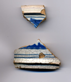 Fragments of majolica drug jar, from the Ghost Horse site.
