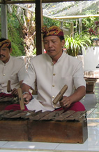 Rehearsal space is used by native Balinese musicians on Flower Mountain.