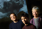 Graduate student Pinaki Chakraborty, center, is the lead author with geology professor Susan Kieffer and theoretical and applied mechanics professor Gustavo Gioia of a paper in Geophysical Research Letters that says the unusual scalloped umbrella of the Volcn Reventador in 2002 near Quito, Ecuador, hints at a newly recognized hazard.
