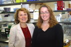 Cell and structural biology professor Martha Gillette led the Illinois researchers who found that the PKG-II enzyme triggers our biological clocks. Postdoctoral researcher Jennifer Mitchell, right, was among the researchers.