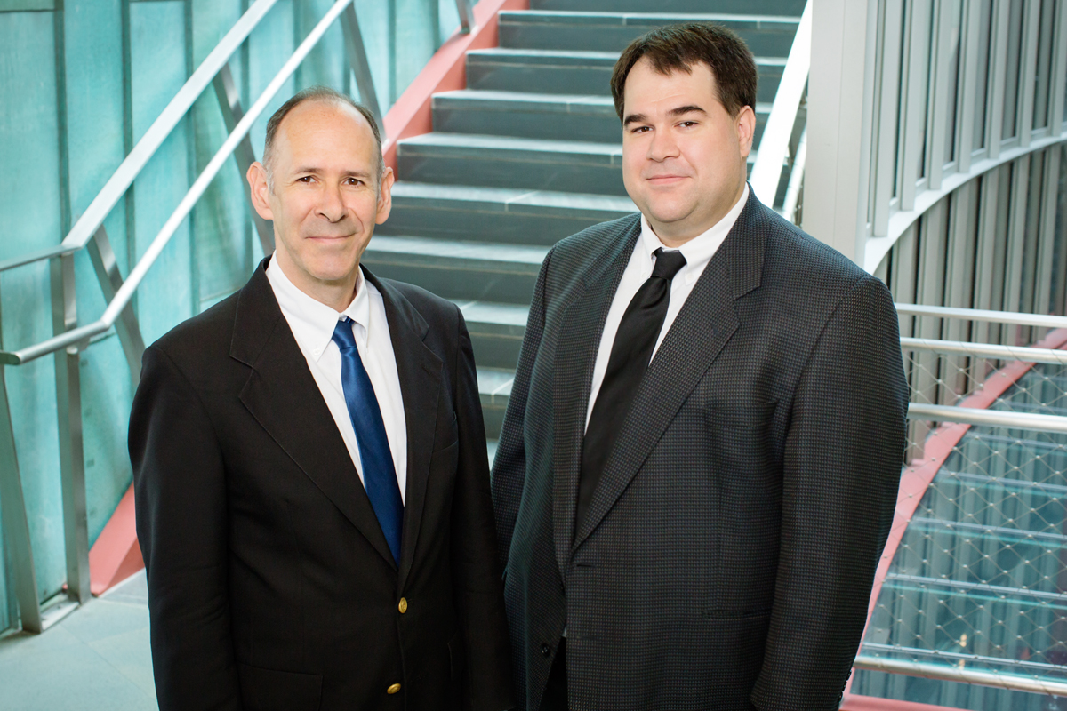 Researchers Sheldon H. Jacobson, right, and Douglass M. King developed a new computer algorithm that may offer state legislators a new solution to the contentious task of congressional redistricting.