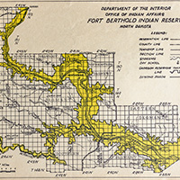 Photo of a map of the Fort Berthold Indian Reservation in North Dakota.