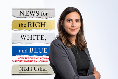 Photo illustration of Dr. Nikki Usher and her new book.