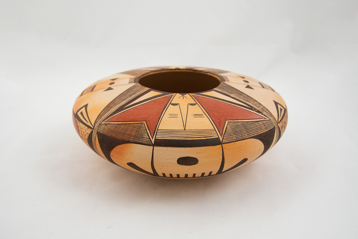 Image of a multicolored Pueblo ceramic bowl