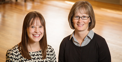 Social support may be critical to some women's weight-loss and maintenance efforts, according to a new study by (from left) graduate researcher Catherine J. Metzgar and professor Sharon M. Nickols-Richardson, both in the department of food science and human nutrition.