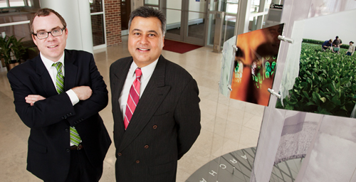 In a new study, University of Illinois law professor Jay P. Kesan, right, and Timothy A. Slating, a regulatory associate with the University of Illinois Energy Biosciences Institute, argue that regulatory innovations are needed to keep pace with technological innovations in the biofuels industry.