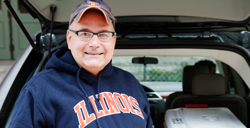 Stanley Apperson, who retired from Housing on July 31 as a program director, was known for his knowledge of residence hall history at Illinois. He now delivers for Meals on Wheels.