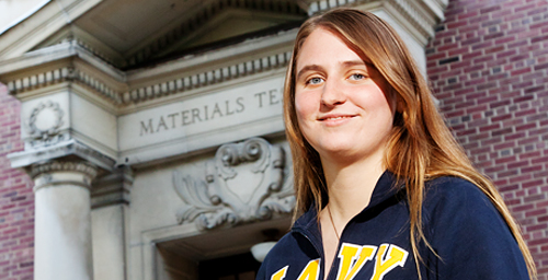 Kristin Schoemaker, a junior in nuclear engineering, plans to be among the first women allowed to serve on a nuclear submarine when she graduates from the UI in 2013.