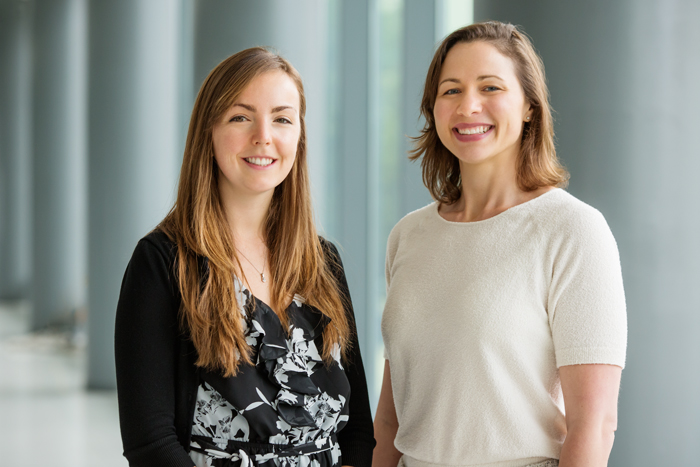 M.D./Ph.D. student Marta Zamroziewicz, left, Carle Hospital-Beckman Institute postdoctoral fellow Rachael Rubin and their colleagues looked at the role of nutrition in brain function in elderly adults who were at risk of developing late-onset Alzheimers disease.