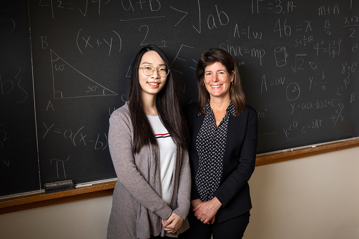 Photo of psychology professor Eva Pomerantz and graduate student Jiawen Wu