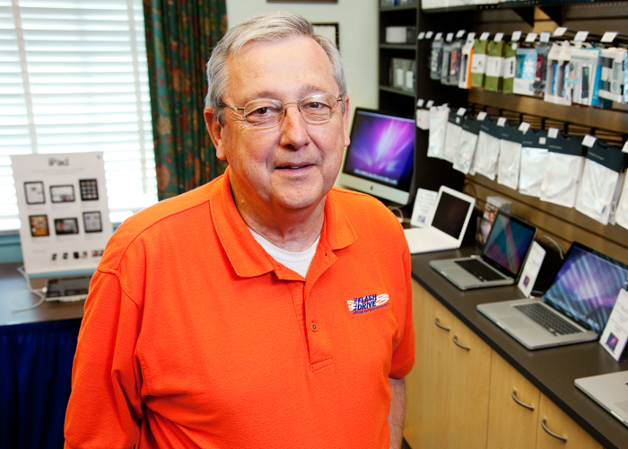 John Welch, who works at Illini Flash Drive in the Illini Union, takes pride in helping UI employees and students find the technology theyre looking for.