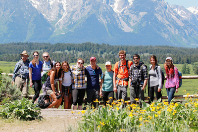 A group of University of Illinois students spent two weeks in June in the Greater Yellowstone area, learning through on-site experience about the politics and other issues surrounding national parks. Here's the class on its first day in Grand Teton National Park.