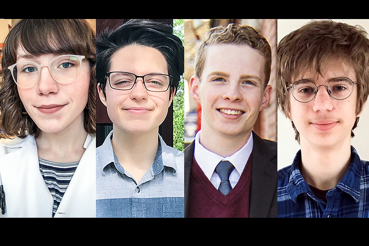 Graphic combining the portraits of the four Illinois students awarded Barry M. Goldwater scholarships