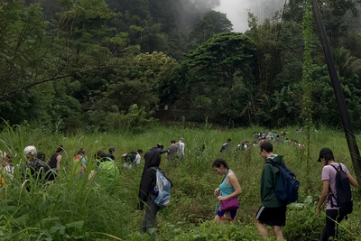 Fulbright grantees set out into the wilderness as part of a team-building exercise in Malaysia.
