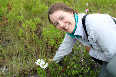 U. of I. natural resources and environmental sciences graduate student Sara Johnson and her colleagues search for an elusive white flower in the Florida Panhandle.