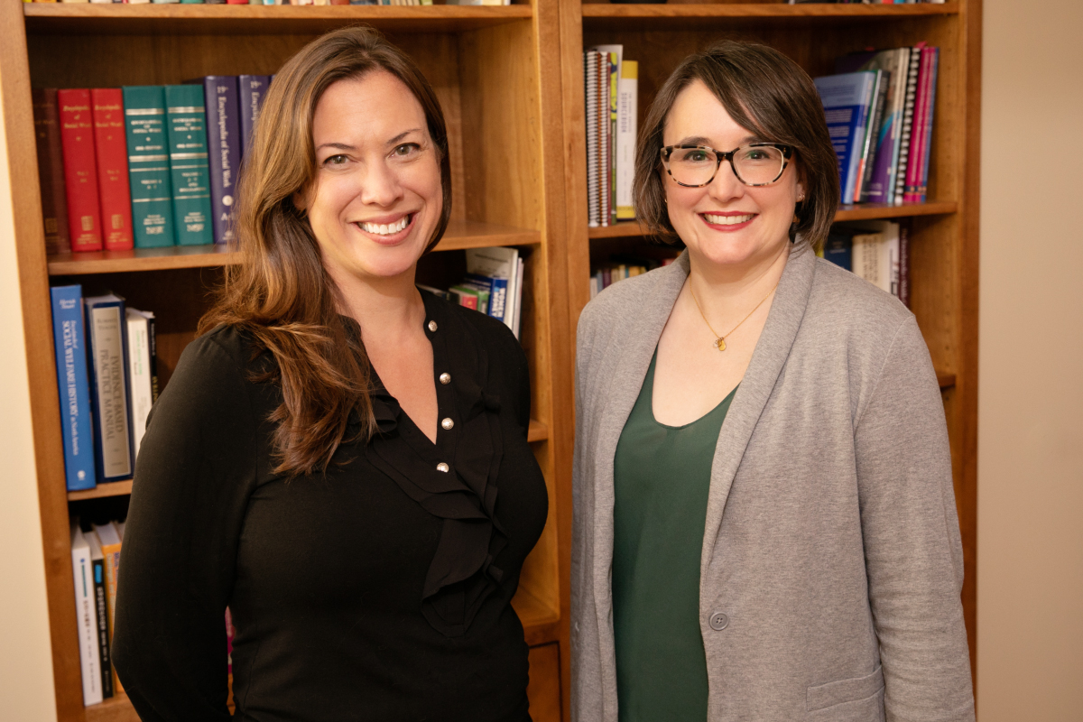 Photo of University of social work professors Tara Powell and Kate Wegmann